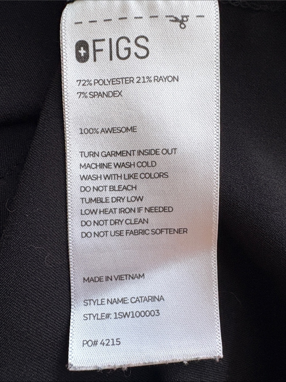 Figs Catarina One-Pocket Scrub Top Black Size 3XL - Picture 7 of 8